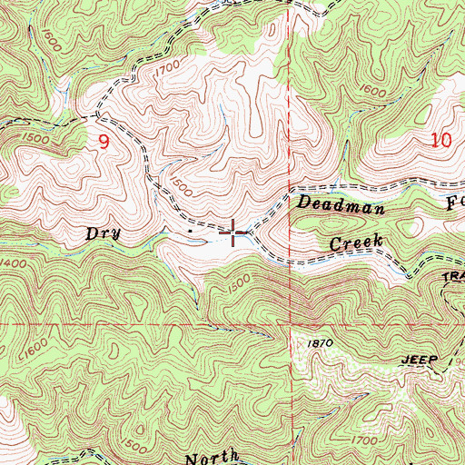 Topographic Map of Deadman Fork, CA