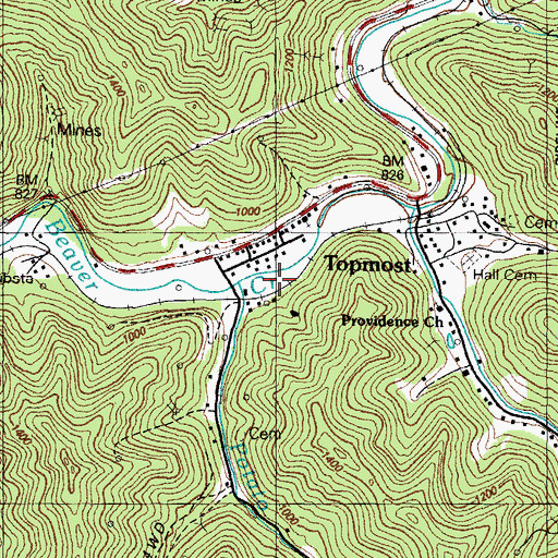 Topographic Map of Republican Post Office (historical), KY