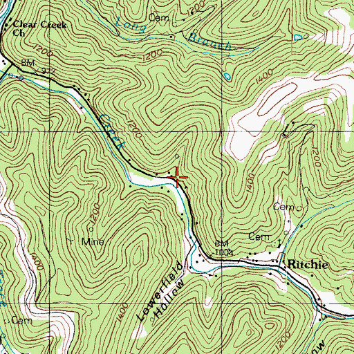 Topographic Map of Ritchie Post Office (historical), KY
