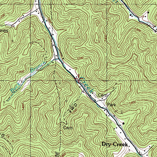 Topographic Map of School Number Fifteen (historical), KY