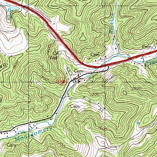 Topographic Map of Tina Post Office (historical), KY