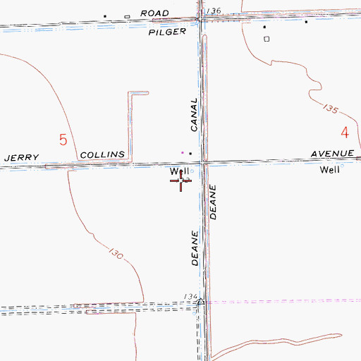 Topographic Map of Deane Canal, CA