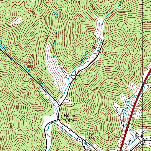 Topographic Map of Yellow Mountain Post Office (historical), KY