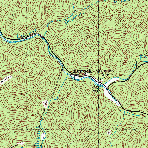 Topographic Map of Baker Camp (historical), KY