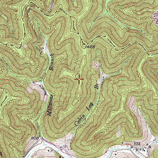 Topographic Map of Big Lovely Mountain, KY