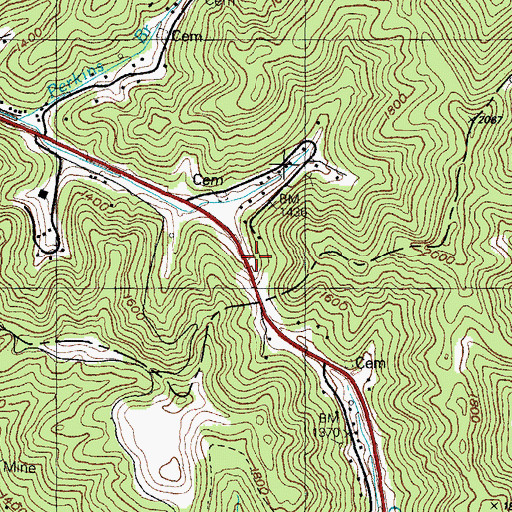 Topographic Map of Red Fox Post Office, KY