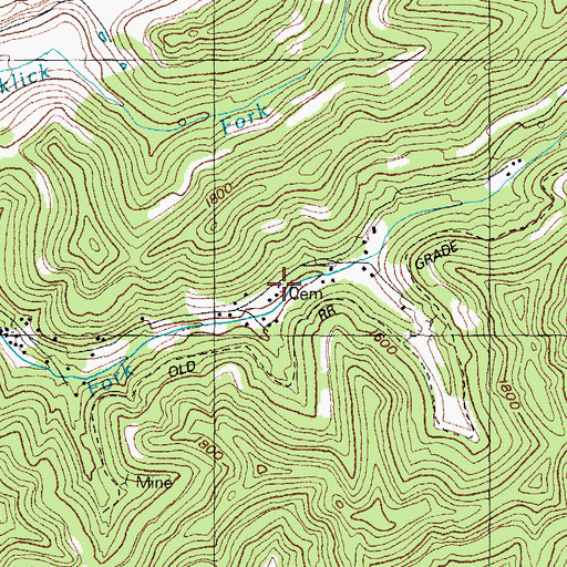 Topographic Map of Upper Kelly Cemetery, KY