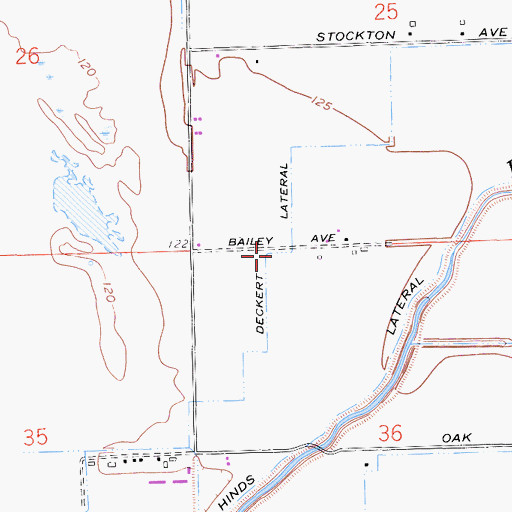Topographic Map of Deckert Lateral, CA