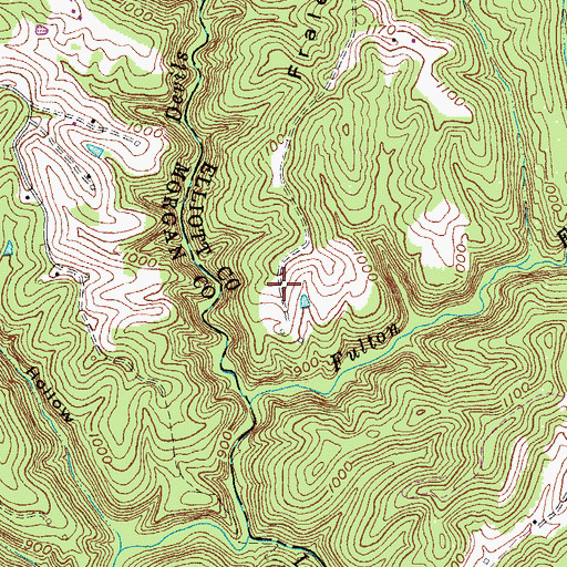 Topographic Map of Purple Post Office (historical), KY