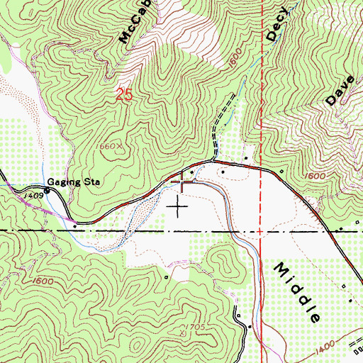 Topographic Map of Decy Canyon, CA