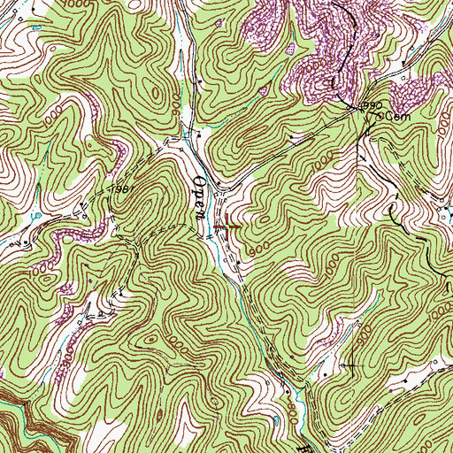 Topographic Map of Open Fork School (historical), KY