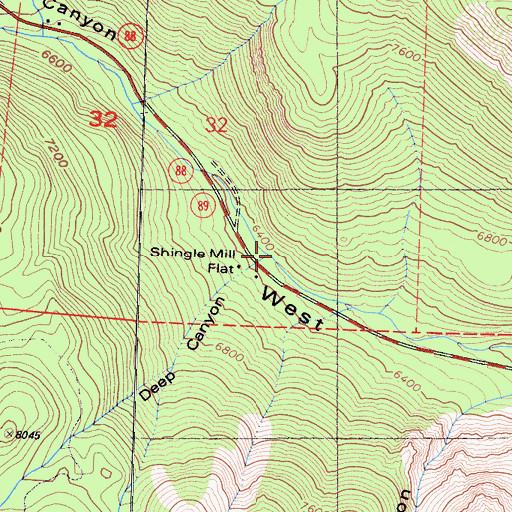 Topographic Map of Deep Canyon, CA