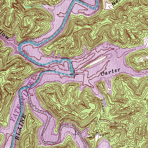 Topographic Map of Carter Covered Bridge (historical), KY