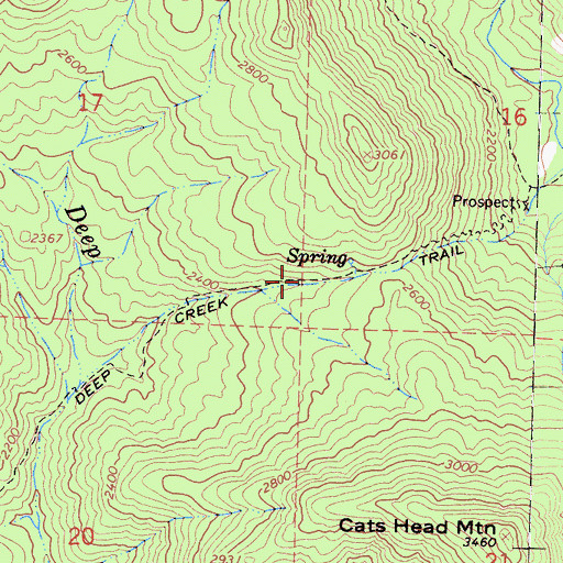 Topographic Map of Deep Creek Trail, CA
