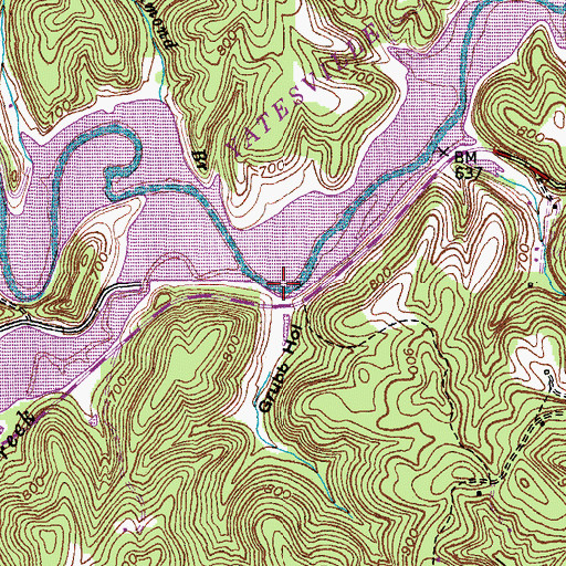 Topographic Map of Wellman Bridge (historical), KY