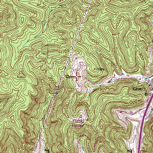 Topographic Map of Shannon Cemetery, KY
