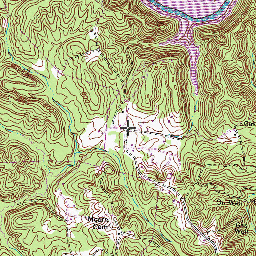 Topographic Map of Dry Ridge Church (historical), KY