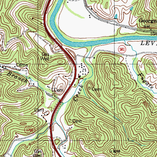 Topographic Map of New Belles Chapel (historical), KY