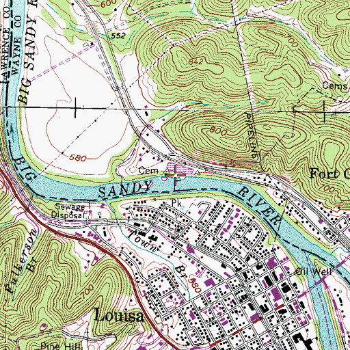 Topographic Map of Lock and Dam 3, WV