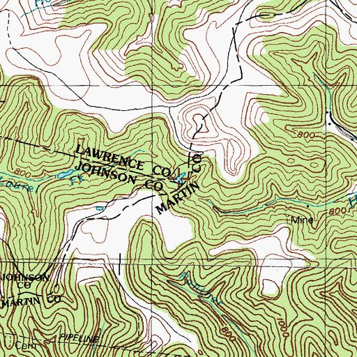 Topographic Map of Hall Gap, KY