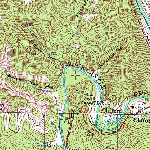 Topographic Map of Frazier Bottom, KY
