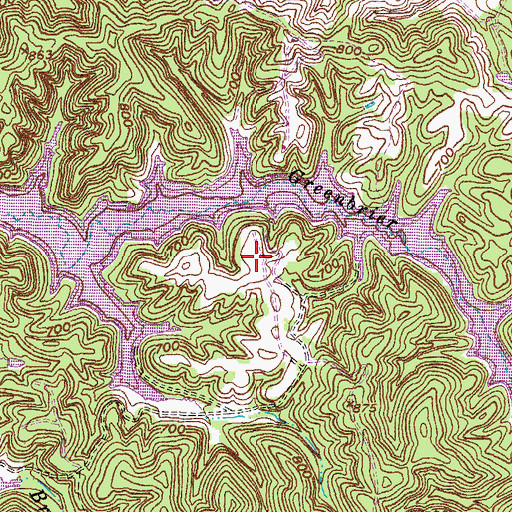 Topographic Map of Pleasant Ridge Recreational Area, KY