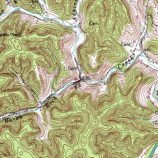 Topographic Map of Raven Rock, KY