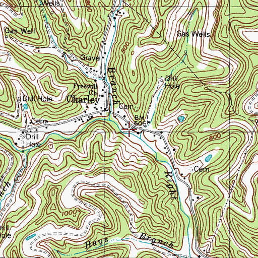Topographic Map of Charley School (historical), KY
