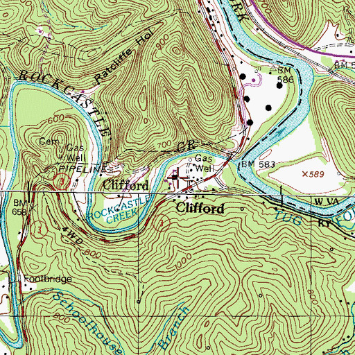 Topographic Map of Clifford School, KY