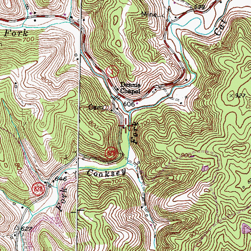 Topographic Map of Dennis School (historical), KY