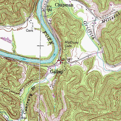 Topographic Map of Gallop School (historical), KY
