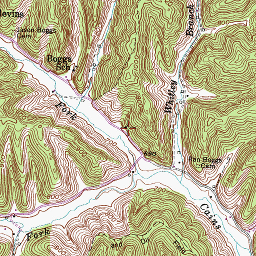Topographic Map of Hillside School (historical), KY