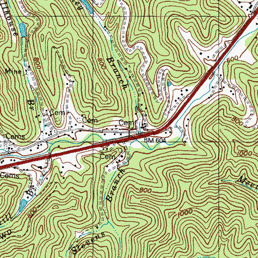 Topographic Map of Lick Log School (historical), KY