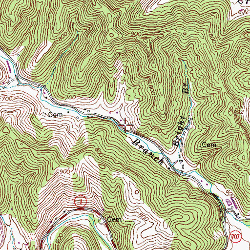 Topographic Map of Long Branch School (historical), KY