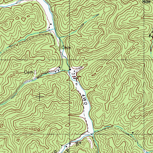 Topographic Map of Mount Olive School (historical), KY