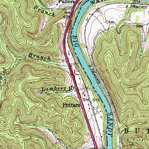 Topographic Map of Potters School (historical), KY