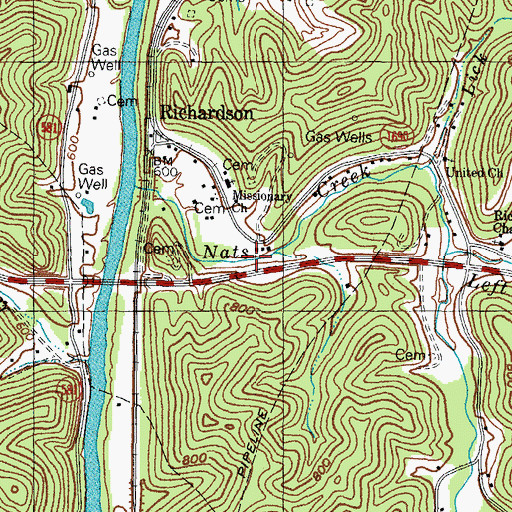 Topographic Map of Richardson School (historical), KY