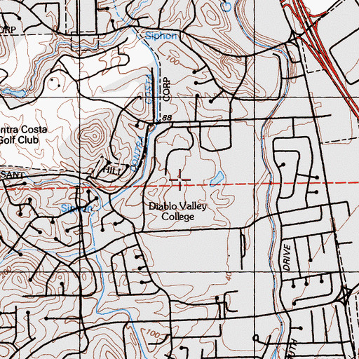 Topographic Map of Diablo Valley College - Pleasant Hill Campus, CA