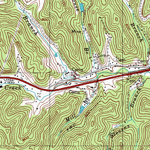 Topographic Map of Walnut Grove School (historical), KY