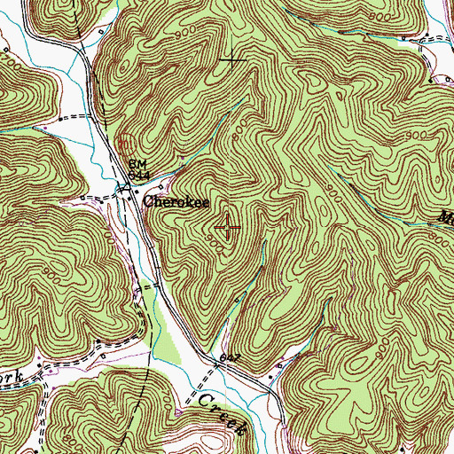 Topographic Map of Cherokee Hill, KY