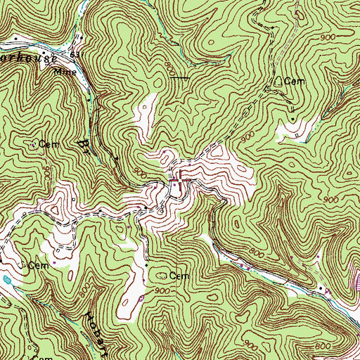 Topographic Map of Jerry Riffe Hill, KY