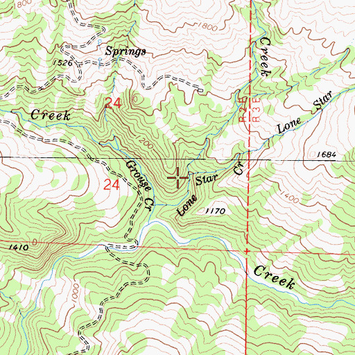 Topographic Map of Digger Creek, CA