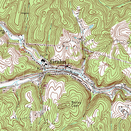 Topographic Map of Grahn Nazarene Church (historical), KY
