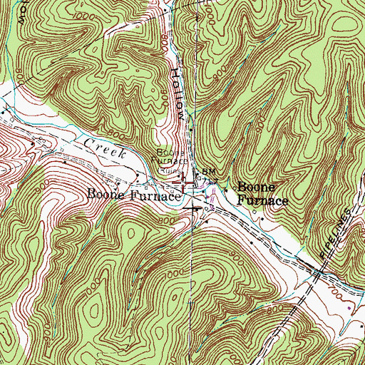 Topographic Map of Boone Church, KY
