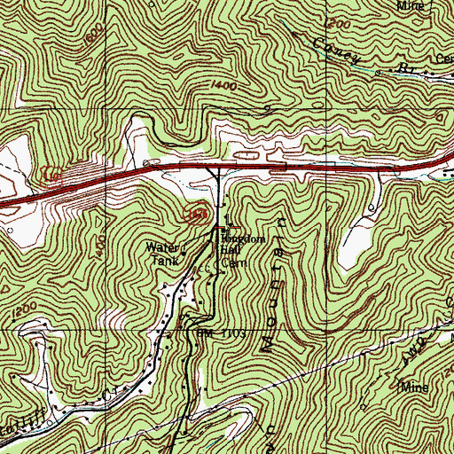 Topographic Map of Kingdom Hall Cemetery, KY