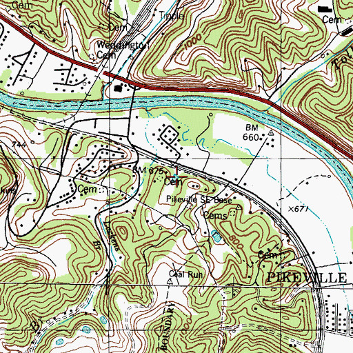 Topographic Map of Lake Joann (historical), KY
