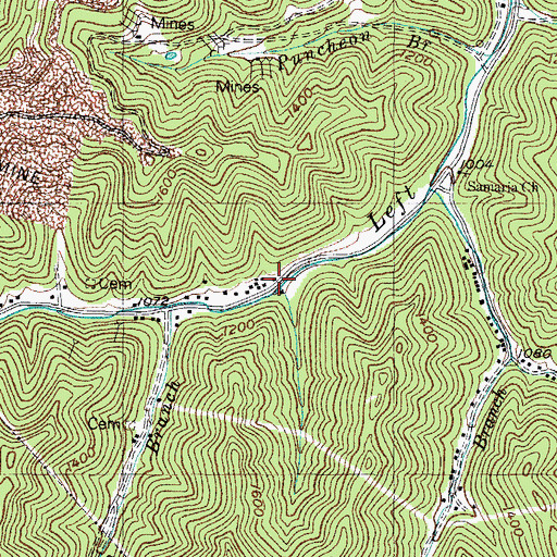 Topographic Map of Left Fork of Blackberry School (historical), KY