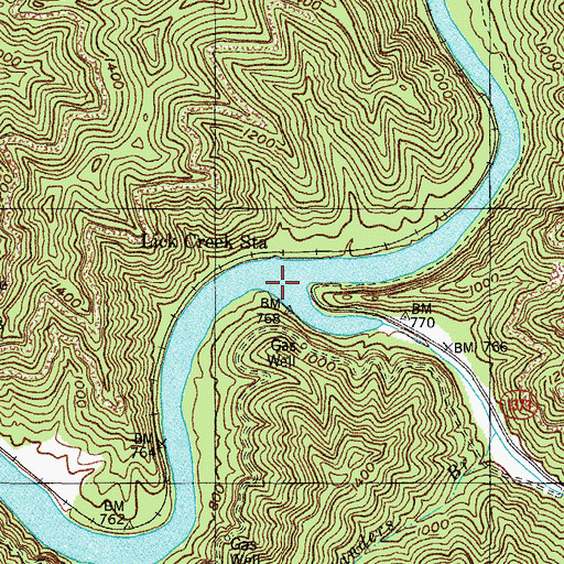 Topographic Map of Lick Creek Post Office (historical), KY