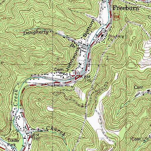 Topographic Map of Liss Post Office (historical), KY