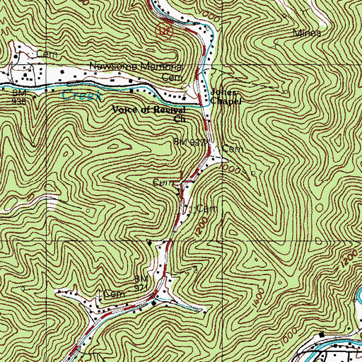Topographic Map of Little Cemetery, KY